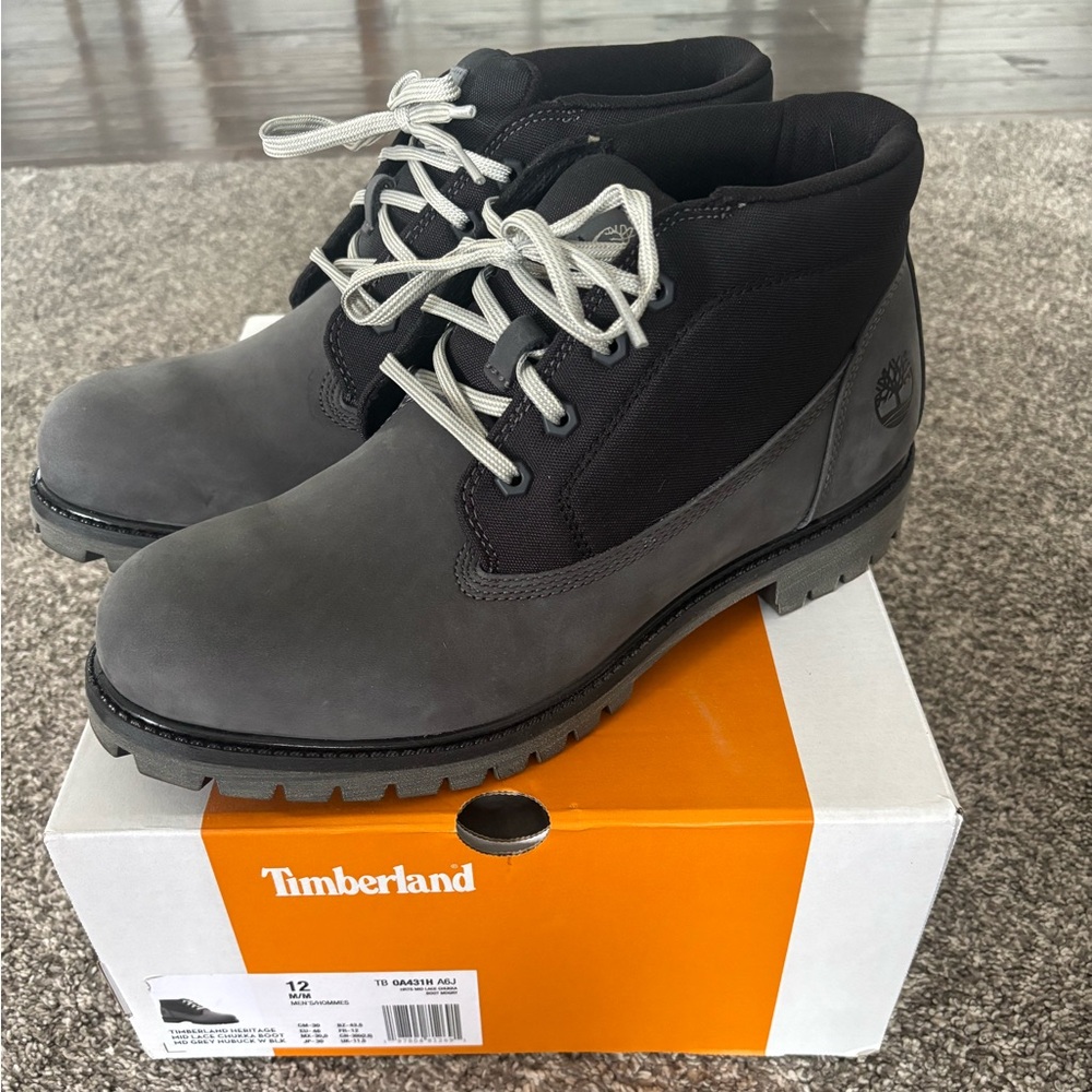Timberland Men's Black and Gray Boots